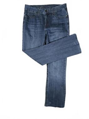 Seven7 Women's Tummyless High Rise Boot Cut Blue Denim Jeans - Size 12